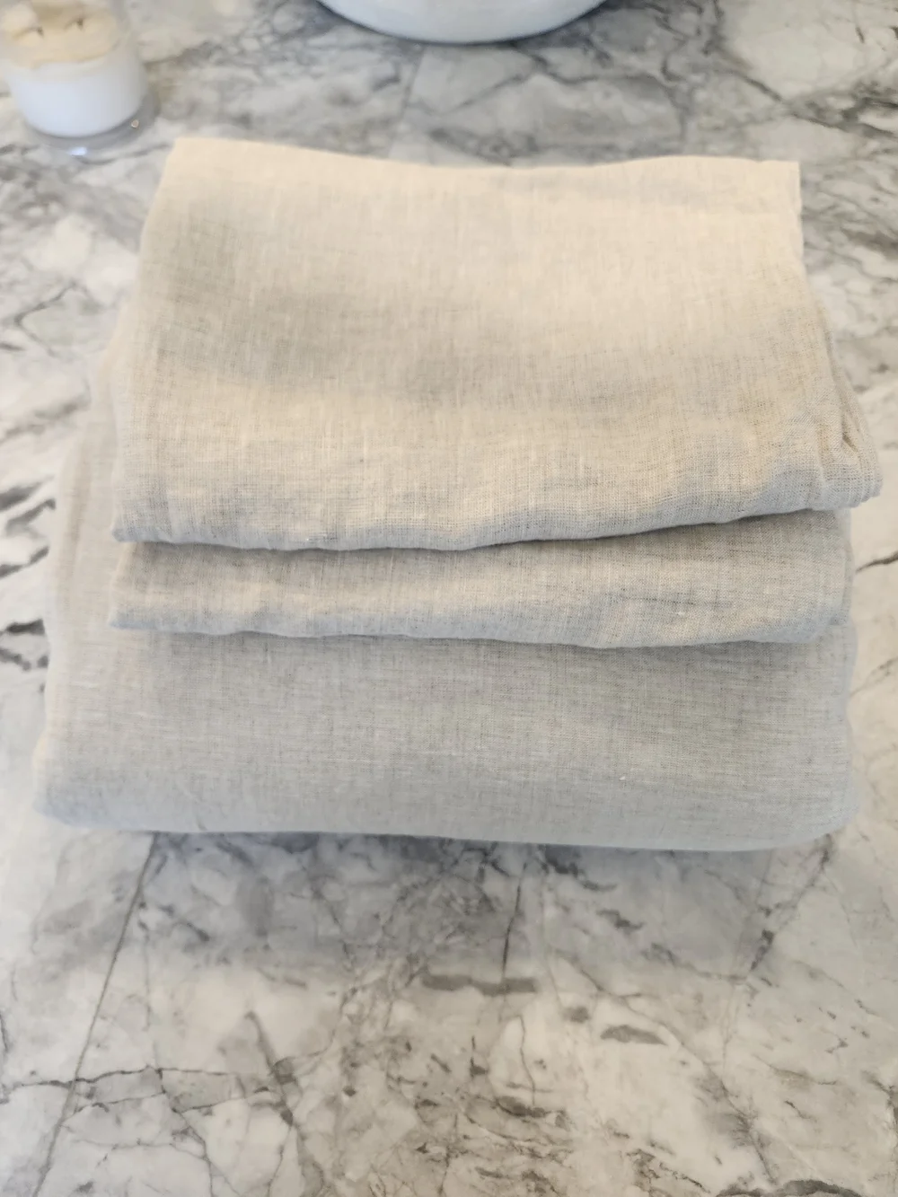 Quince 100% European Linen Duvet Cover Set Natural Chambray Full/Queen EUC